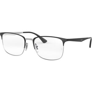 Ray-Ban RX6421 Unisex Rectangle Eyeglasses - Black Silv