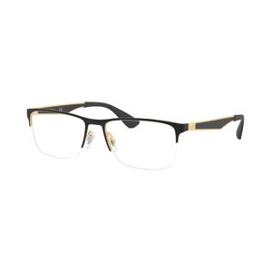 Ray-Ban RX6335 Unisex Rectangle Eyeglasses - Gold Blk