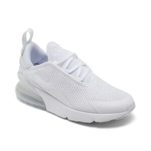 Nike Little Girls and Boys Air Max 270 Casual Sneakers from Finish Line - White, Metallic Silver Tone