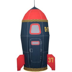 Role Play Rocket Hanging Play Tent - Blue Base with Red Trim