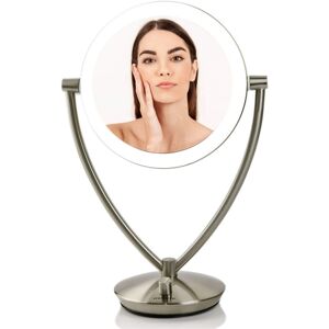 Ovente Lighted Tabletop Makeup Mirror - Gray