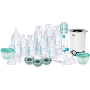 Nuk Smooth Flow Pro Anti-Colic Baby Bottles, Bottle Warmer & Accessories 20 Piece Gift Set - Assorted Pre-pack (See Table