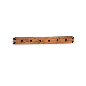 Alaterre Furniture Ryegate Natural Live Edge Solid Wood With Metal Wall Coat Hook - Brown