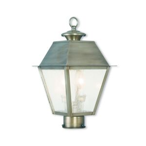 Livex Mansfield 2-Light Outdoor Post Lantern - Vintage Pewter