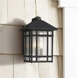 Kathy Ireland Jardin du Jour Sierra Craftsman Modern Outdoor Wall Light Fixture Black 15 1/4