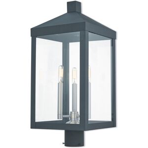 Livex Nyack 3-Light Outdoor Post Top Lantern - Black