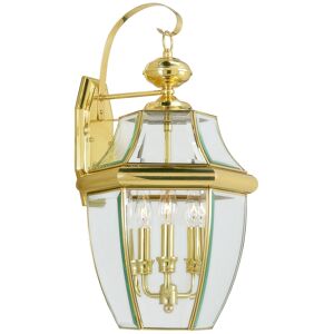 Livex Monterey 3-Light Outdoor Lantern - Polished B