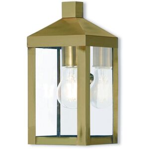 Livex Nyack 1-Light Outdoor Wall Lantern - Antique Brass