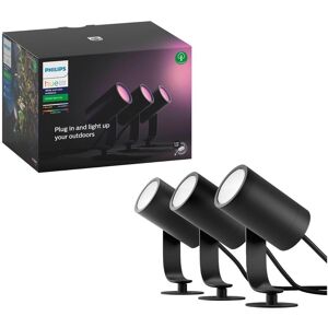 Philips Hue Lily Outdoor Spotlight Basekit (3-pack) - Black - Black