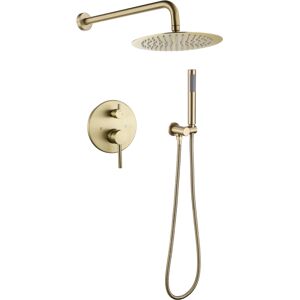 Simplie Fun Complete Shower System with Rough-in Valve - Gold