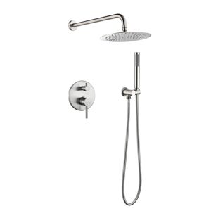 Simplie Fun Complete Shower System with Rough-in Valve - Silver