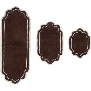 Home Weavers Allure Bathroom 3-Pc. Bath Rug Set - Brown