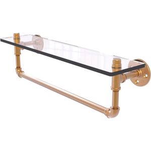 Allied Pipeline Collection 22 Inch Glass Shelf with Towel Bar - Brushed bronze