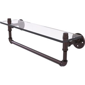 Allied Pipeline Collection 22 Inch Glass Shelf with Towel Bar - Antique bronze