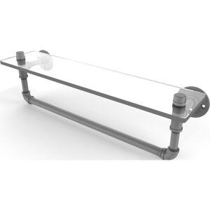 Allied Pipeline Collection 22 Inch Glass Shelf with Towel Bar - Matte gray