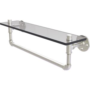 Allied Pipeline Collection 22 Inch Glass Shelf with Towel Bar - Satin nickel