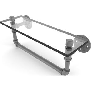 Allied Pipeline Collection 16 Inch Glass Shelf with Towel Bar - Matte gray