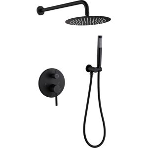 Simplie Fun Complete Shower System with Rough-in Valve - Black