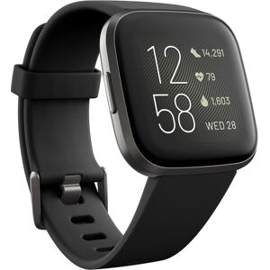 Fitbit Versa 2 Black Elastomer Strap Touchscreen Smart Watch 39mm - Black