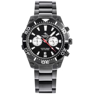 Strumento Marino Men's Dual Time Zone Skipper Black Pvd Stainless Steel Bracelet Watch 44mm, Created for Macy's - Black Pvd Black Dial