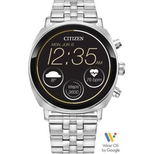 Citizen Unisex Cz Smart Wear Os Stainless Steel Bracelet Smart Watch 41mm - Silver-tone