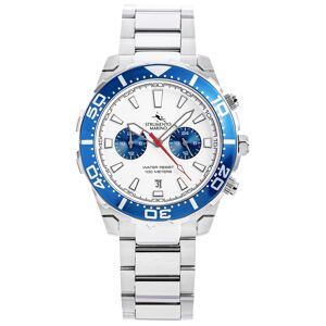 Strumento Marino Men's Skipper Dual time Zone Stainless Steel Bracelet Watch 44mm, Created for Macy's - Stainless Steel Blue