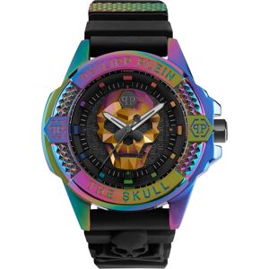 Philipp Plein Men's The $kull Black Silicone Strap Watch 44mm - Ip Rainbow