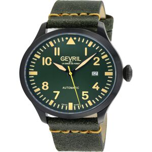 Gevril Men's Vaughn Olive Green Leather Watch 44mm - Olive Green