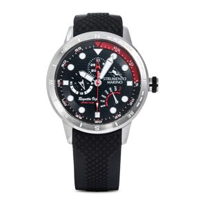 Strumento Marino Men's Regatta Vip Day Retrograde Black Silicone Performance Timepiece Watch 46mm - Black