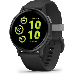 Garmin Fitness Unisex Smart watch - Slate Silicone Strap - Black