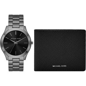 Michael Kors Men's Gunmetal Stainless Bracelet Watch 44mm Gift Set - Gunmetal