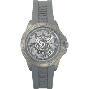 Plein Sport Men's Touchdown Gray Silicone Strap Watch 44mm - Gray