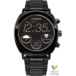 Citizen Unisex Cz Smart Wear Os Black-Tone Stainless Steel Bracelet Smart Watch 41mm - Black