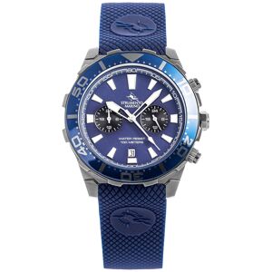 Strumento Marino Men's Dual Time Zone Skipper Blue Silicone Strap Watch 44mm, Created for Macy's - Gun Metal Blue