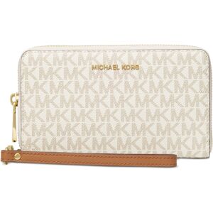 Michael Michael Kors Logo Jet Set Flat Multifunction Phone Case - Vanilla/Gold