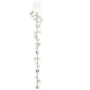 Kleinfeld Faux Stone Trailing Butterflies Hair Chain Comb - Crystal, Rhodium