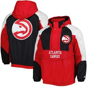 Starter Men's Starter Red Atlanta Hawks Body Check Raglan Hoodie Half-Zip Jacket - Red