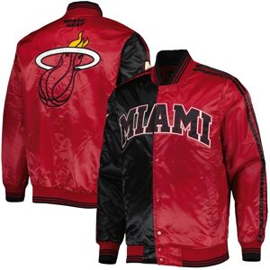 Starter Men's Starter Black, Red Miami Heat Fast Break Satin Full-Snap Jacket - Black, Red