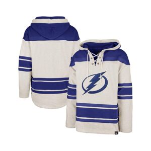 Men's '47 Brand Oatmeal Tampa Bay Lightning Rockaway Lace-Up Pullover Hoodie - Oatmeal