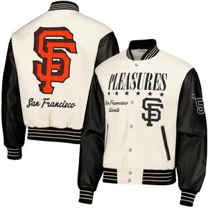 Men's Pleasures White San Francisco Giants Full-Snap Varsity Jacket - White