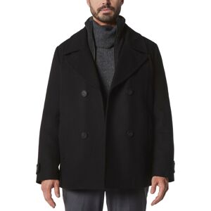 Marc New York Men's Danton Peacoat with Inset Bib - Black