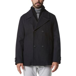 Marc New York Men's Danton Peacoat with Inset Bib - Charcoal