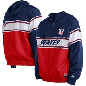 New Era Men's New Era Navy Usmnt Throwback Raglan Quarter-Zip Hoodie - Navy