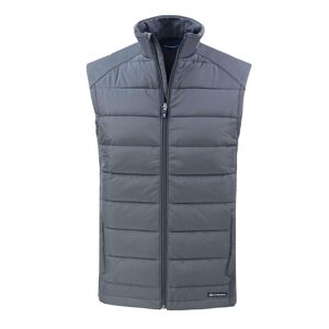 Cutter & Buck Evoke Hybrid Eco Softshell Recycled Mens Big & Tall Full Zip Vest - Elemental grey