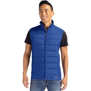 Cutter & Buck Evoke Hybrid Eco Softshell Recycled Mens Big & Tall Full Zip Vest - Tour blue