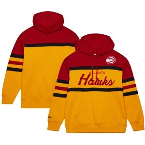 Men's Mitchell & Ness Gold, Red Atlanta Hawks Head Coach Pullover Hoodie - Gold, Red