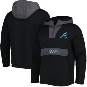 Levelwear Men's LevelWear Black Atlanta Braves Ruckus Quarter-Zip Hoodie - Black