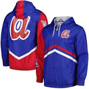 Men's Mitchell & Ness Royal Atlanta Braves Undeniable Full-Zip Hoodie Windbreaker Jacket - Royal