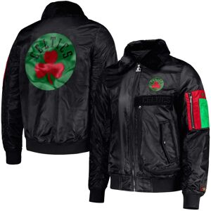 Men's Starter x Ty Mopkins Black Boston Celtics Black History Month Satin Full-Zip Jacket - Black