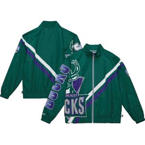 Mitchell & Ness Men's Mitchell & Ness Hunter Green Milwaukee Bucks Exploded Logo Warm-Up Full-Zip Jacket - Hunter Green